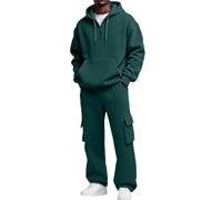 Leaomuny Tuta Uomo Completa Sportiva Invernale 2 Pezzi Complete Tute Sportive Con Cappuccio E Zip Tuta Palestra Completo Ginnastica Felpa E Pantaloni Sportivi Casa Casual Abbigliamento Streetwear