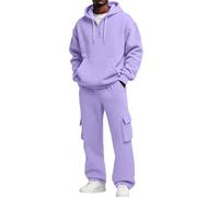 Leaomuny Tuta Uomo Completa Sportiva Invernale 2 Pezzi Complete Tute Sportive Con Cappuccio E Zip Tuta Palestra Completo Ginnastica Felpa E Pantaloni Sportivi Casa Casual Abbigliamento Streetwear