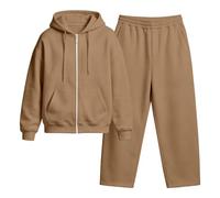 Leaomuny Tuta Uomo Completa Sportiva Invernale 2 Pezzi Complete Tute Sportive Con Cappuccio E Zip Tuta Palestra Completo Ginnastica Felpa E Pantaloni Sportivo Casa Casual Abbigliamento Streetwear