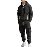 Leaomuny Tuta Uomo Completa Sportiva Invernale 2 Pezzi Tute Complete Sportive Con Cappuccio Completo Palestra Tuta Ginnastica Felpa E Pantaloni da Lavoro Sportivo Corsa Casa Abbigliamento Streetwear