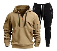 Leaomuny Tuta Uomo Completa Sportiva Invernale 2 Pezzi Tute Complete Sportive Con Cappuccio Tuta Palestra Completo Ginnastica Felpa E Pantaloni da Lavoro Sportivo Corsa Casa Streetwear Abbigliamento