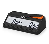 LEAP Orologio a scacchi con timer digitale aggiornato con funzione di conto alla rovescia bonus e ritardo per scacchi e giochi da tavolo per 2 giocatori, nero