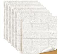 LeapBeast 10PCS 3D Carta da Parati Mattoni,pannelli decorativi 3d per parete,Autoadesiva Wallpaper Brick, Impermeabile Spessore Wallpaper per Cucina Ufficio TV Sfondo (Bianco, 35*38)