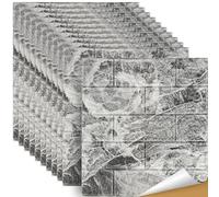 LeapBeast 10PCS 3D Carta da Parati Mattoni,pannelli decorativi 3d per parete,Autoadesiva Wallpaper Brick, Impermeabile Spessore Wallpaper per Cucina Ufficio TV Sfondo (marmo)