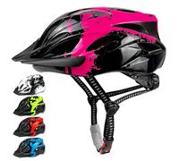 LeapBeast Casco Bici Bambino, Casco da Ciclista con Visiera, Regolabile per 3-13 Anni Leggero Traspirante Cascos per Scooter BMX Scooter Roller Ride (Rosa Rossa, M (55-58cm))