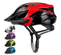 LeapBeast Casco Bici Bambino, Casco da Ciclista con Visiera, Regolabile per 3-13 Anni Leggero Traspirante Cascos per Scooter BMX Scooter Roller Ride (Rosso, M (55-58cm))