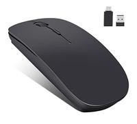 LEAPEST Mouse wireless Bluetooth per MacBook Pro/Air/Mac/iPad/Laptop/Desktop/Mac/PC/Computer/Phone-Portable Slim Silent Office Mouse con adattatore USB-C 2.4GHz USB Mouse (nero)