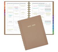 Leapig Agenda A5 2025/2026 copertina morbida con registro colorato e pagine multifunzione - Luglio 2025 a Giugno 2026 - 30 minuti intervalli settimanali 100 GSM carta