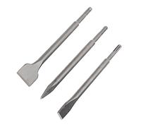 Leapiture 3Pcs Chisels Set Tile Removal Chisel Round Shank Tip Flat Widen Alloy Steel Chisels Ergonomic Design for Concrete Stone Brick Tile