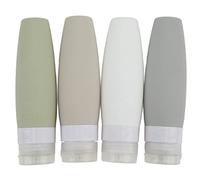 Leapiture 4 pezzi Bottiglie da viaggio 90ml Bottiglie da viaggio riutilizzabili Bottiglie da viaggio Bottiglie di shampoo e balsamo in silicone per viaggi