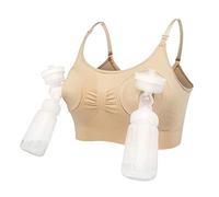 LEAPOVER Donna Tiralatte a mani libere Pompa per allattamento al seno Reggiseno di pompaggio Reggiseno per allattamento regolabile per maternità.., Pelle, M