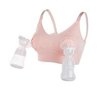 LEAPOVER Tiralatte da donna a mani libere, pompa per allattamento al seno, reggiseno regolabile per maternità, rosa, M