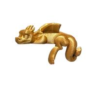 LEAQU Fantasy Libreria Decorazione Dormire Drago Libreria Decor 3D Stampato Drago Che Dorme Libreria Decor 3D Stampato Figurine Book Nook Sleeping Shelf Decoration Golden