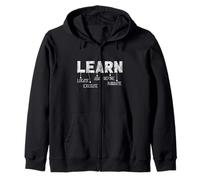 Learn Acronym Motivation Inspirational Learning Process Felpa con Cappuccio