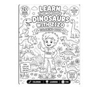 Learn Dinosaurs with Zizo: A Fun Coloring & Learning Book for Kids Ages 3-8 - 20 Amazing Dinosaurs with Fun Facts and a Certificate of Achievement