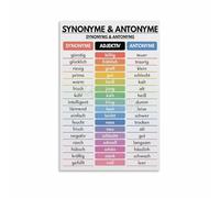 Learn German Poster Synonyms and Antonyms Reference Guide Educational Canvas Wall Art for Language Lab Decor(Unframed,12x18inch(30x45cm))