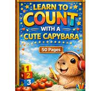 Learn to Count With a Cute Capybara: Fun Counting, Tracing Numbers and Coloring Activity Book for Kids Ages 3-5