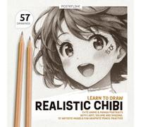 Learn to Draw Realistic Anime Chibi: Cute Manga Portraits with Light, Volume, and Shading. 57 Artistic Models for Graphite Pencil Practice