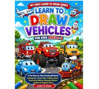 Learn to Draw Vehicles for Kids Ages 4-8: A Fun Step-by-Step Drawing Workbook Featuring Cars, Trucks, Trains, Airplanes, Boats, Construction Vehicles, Emergency Vehicles, and More for Beginner Artists