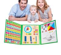 Learning Activity Book - Kindergarten Skills, Early Childhood Playset with Magnetic Pieces, Educational Fun Set with Puzzles and Games, Interactive for Cognitive Development Travel Entertain