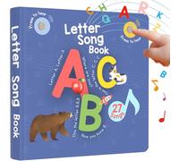 LEARNING BUGS Libro di canzoni interattivo per bambini di 1 anno, 26 canzoni dell'alfabeto, melodie di filastrocche, recital ABC per bambini di 2 anni, pagine robuste, giocattolo perfetto e regalo per