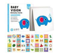 Learning Cards, Vision Stimulation, Cards High Contrast, Early Cognitive Development, Visual for & Kids 0-3, Black & White, 50 Card, 20x