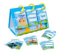 Learning Flash Cards, 72 World Famous Scenic Attractions Cards, Paper Special Educational Games, Learning and Education Toys, Preschool Activities for Kids, 29.7x16.5x0.2cm