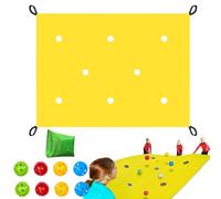 Learning Fun Team Building Games - Group Exercise Activity Kit, Indoor and Outdoor Teamwork Set, Hollow Ball Game | 85 X 57 Inch Blue Hole Waterproof Fabric with 8 Balls For School