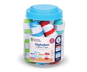 Learning Resources Alphabet Coffee Cups, Gioco per Imparare l Alfabeto, Set di Tazze per Abbinare Le Lettere, sviluppare la coordinazione, capacità motorie Fini, Ages 3+