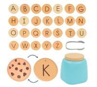 Learning Resources Alphabet Cookie Jar Gioco dell’Alfabeto dai 3 Anni, Lettere maiuscole, 26 Biscotti con Pinza e Barattolo educativo