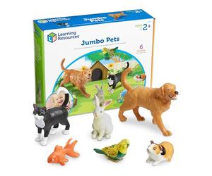 Learning Resources Animali Domestici Jumbo, Set di Figurine in Plastica, Gioco Immaginativo e Educativo, Bambini 2+