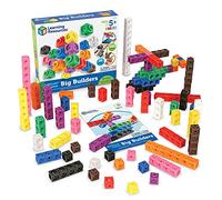Learning Resources Big Builders MathLink Cubes - Set di Costruzione Educativo, 200 Pezzi, Colori e Forme Varie, Sviluppo Abilità Matematiche e Motorie per Bambini di 5+ Anni