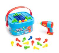 Learning Resources Cassetta Attrezzi con Trapano Bambini Bolt-It, 3+ Anni | Crea disegni colorati con il trapano giocattolo e 52 bulloni, sviluppando motricità fine, problem solving e abilità STEM