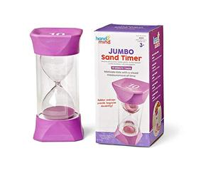 Learning Resources Clessidra gigante, Clessidra da 10 minuti con coperchi in gomma morbida per mettere in pausa senza fare rumore, Clessidre per la a bambini