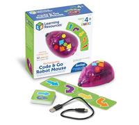 Learning Resources Code & Go Topo Robot Programmabile STEM Ricaricabile, 4+ | Crea percorsi con le schede di coding, programma il topo robot, sfide STEM interattive senza schermo pensiero computazionale