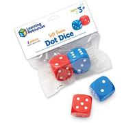 Learning Resources Dadi in Schiuma con Puntini, 3+ Anni, Set da 2 Dadi Educativi 4 cm per Giochi di Matematica e attività di Gruppo