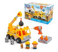 Learning Resources Design & Grill, La gru dei Bolt Buddies, giocattolo da scomporre con trapano giocattolo elettrico, giocattolo STEM per bambini in età prescolare, bambini e bambine, 3+