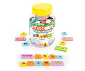 Learning Resources Domino Matematico - Addizioni e sottrazioni, età 3+, Giochi Matematici per Bambini, Numeri, Operazioni e Domino con Immagini, Risorse Matematiche, Gioco di Domino