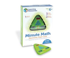 Learning Resources Flash Card Elettronica Minute Math, Dai 6 Anni, Gioco di Matematica Portatile, Addizioni, Sottrazioni, Moltiplicazioni e Divisioni, Allenamento Mentale in 60 Secondi