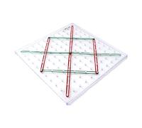 Geopiano Trasparente con Elastici, 11 x 11 Chiodini, Chiodini in plastica Resistente, Giocattolo educativo matematico per l’apprendimento della Geometria, dai 5 Anni in avanti