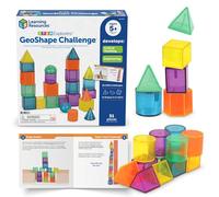 Learning Resources Gioco Educativo STEM Forme Geometriche 3D - 50 Pezzi, Gioco Didattico Matematica, Scuola Primaria, Ragionamento Spaziale, Montessori, attività Educativa Bambini 5+