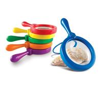 Learning Resources Lenti d’Ingrandimento Jumbo - Set da 6 per Bambini 3+, Lenti Educative con Ingrandimento 4,5X e Supporto Integrato per Esplorazione Scientifica