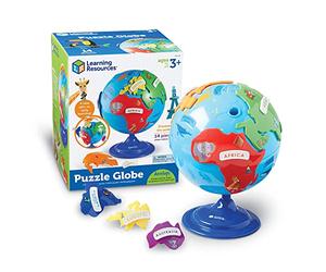 Learning Resources Mappamondo puzzle imparare geografia continenti oceani | Sviluppa conoscenze geografiche di base, riconoscimento di forme e problem solving. Supporta curiosità verso il mondo.