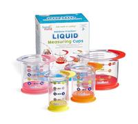 Learning Resources Misurini per liquidi Rainbow Fraction, Set di 4 misurini per bambini, Sicuri con gli alimenti e in lavastoviglie.