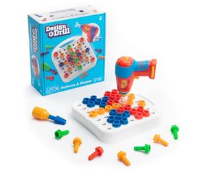 Learning Resources Modelli E Forme di Design & Trapano, dai 3 Anni, Trapano Giocattolo STEM, Sviluppo Abilità Motorie e creatività