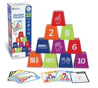 Learning Resources Number Stackers Gioco Educativo Matematica, Contare, Addizione e Sottrazione, Scuola Primaria, Gioco Didattico, Motricità Fine, Montessori Bambini 5+, tazze impilabili