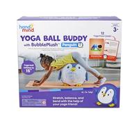 Learning Resources Palla da yoga Buddy con pinguino BubblePlush, per bambini dai 3 anni in su, giocattolo da yoga per la consapevolezza, l'equilibrio e il movimento, include 12 carte da yoga e pompa a