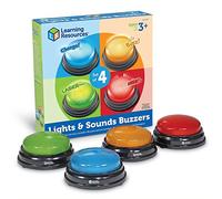 Learning Resources Pulsanti Gioco Quiz con Luci e Suoni, Set da 4, 3+ Anni | Premi il buzzer, rispondi per primo e rendi più coinvolgenti quiz, attività didattiche e sfide in famiglia e con amici