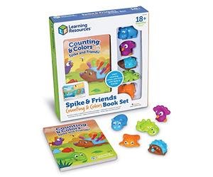 Learning Resources Set con libro Spike e Amici Conta e Colora, Attività per bambini in età prescolare, Set di giochi educativi, Giocattoli didattici a colori, 6 pezzi, Dai 18 mesi in avanti