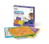 Learning Resources Set da 3 Labirinti della consapevolezza , Tavolette per la respirazione double-face da seguire con le dita, Mindfulness per bambini, Giocattolo di apprendimento socio-emotivo